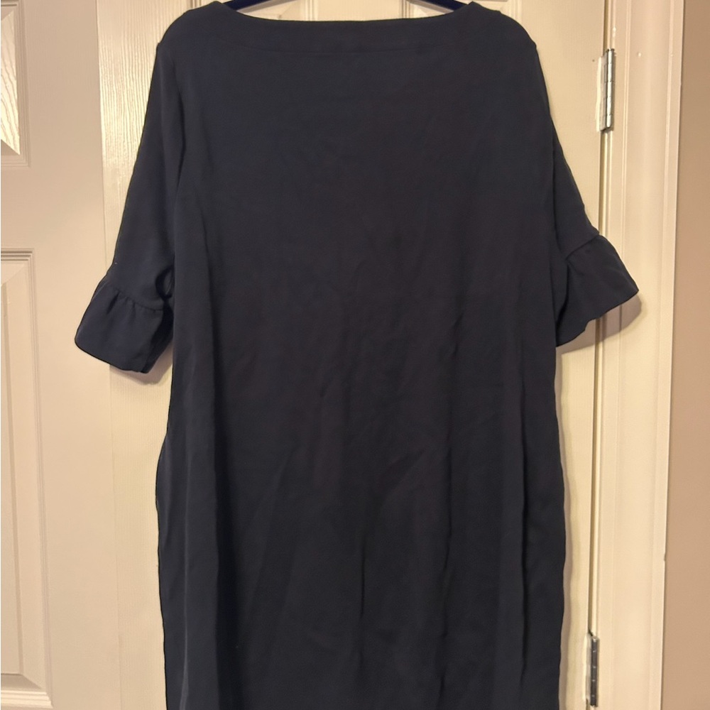 Navy Ruffle Sleeve Dress - Picture 3 of 3
